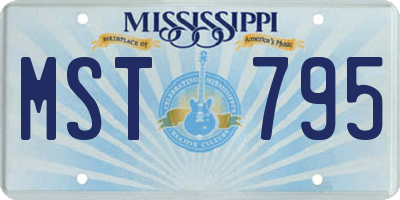 MS license plate MST795