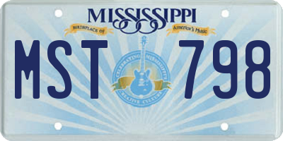 MS license plate MST798