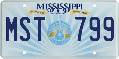MS license plate MST799