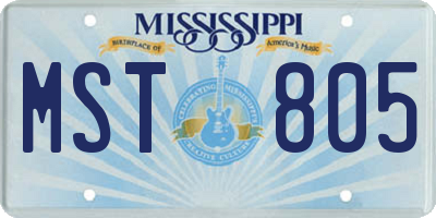 MS license plate MST805