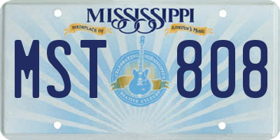 MS license plate MST808