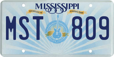 MS license plate MST809