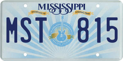 MS license plate MST815