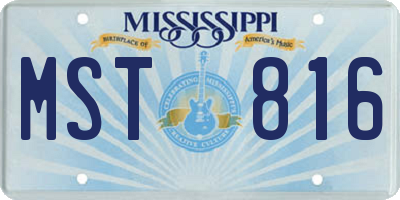 MS license plate MST816