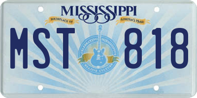 MS license plate MST818