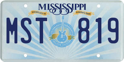 MS license plate MST819