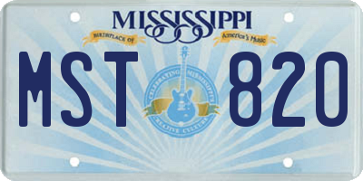 MS license plate MST820