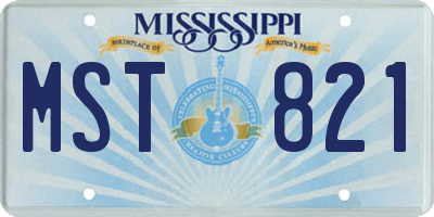 MS license plate MST821