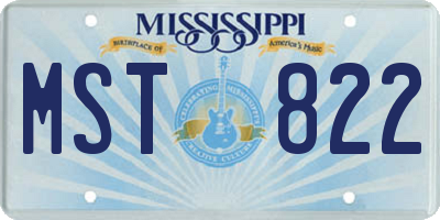MS license plate MST822