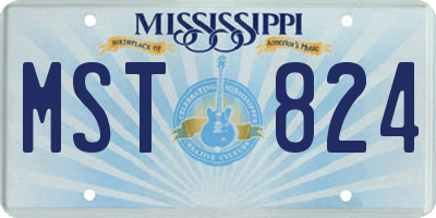 MS license plate MST824