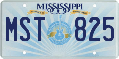MS license plate MST825