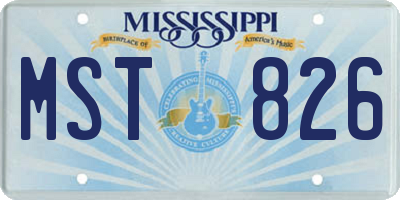 MS license plate MST826