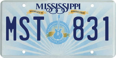 MS license plate MST831