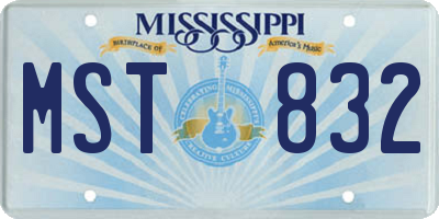 MS license plate MST832