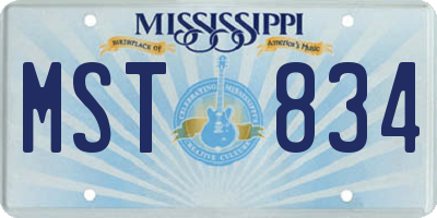 MS license plate MST834