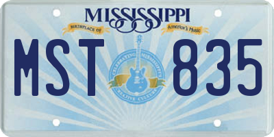 MS license plate MST835