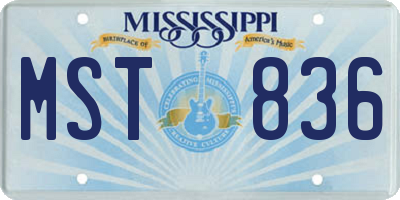 MS license plate MST836