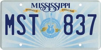 MS license plate MST837
