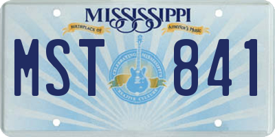 MS license plate MST841