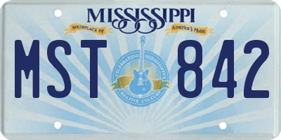 MS license plate MST842
