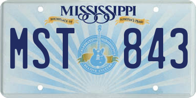 MS license plate MST843