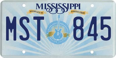 MS license plate MST845