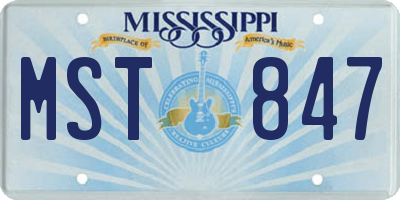 MS license plate MST847