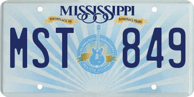 MS license plate MST849