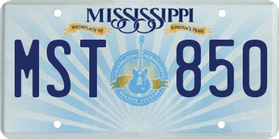 MS license plate MST850