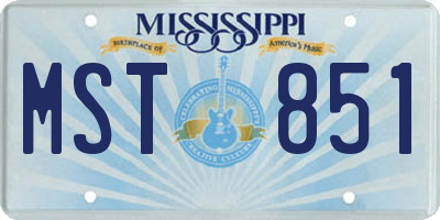 MS license plate MST851