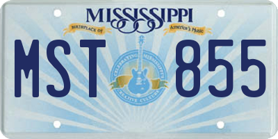 MS license plate MST855