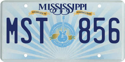 MS license plate MST856