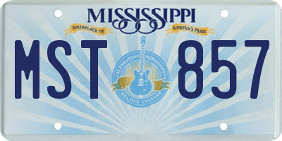 MS license plate MST857