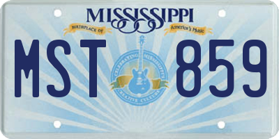 MS license plate MST859