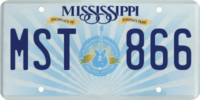 MS license plate MST866