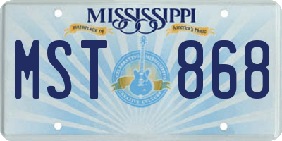 MS license plate MST868