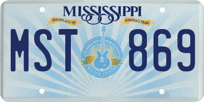 MS license plate MST869