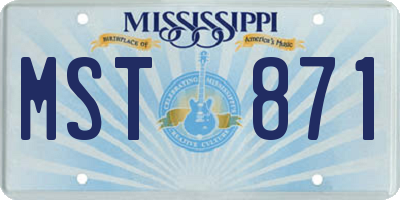 MS license plate MST871