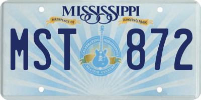 MS license plate MST872
