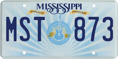 MS license plate MST873