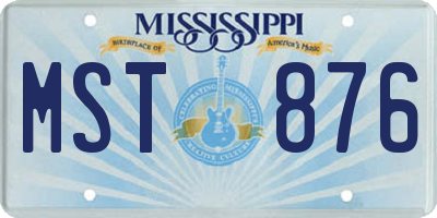 MS license plate MST876