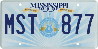 MS license plate MST877
