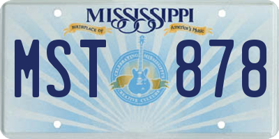MS license plate MST878