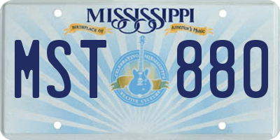 MS license plate MST880