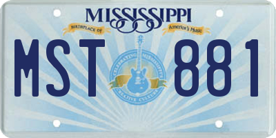 MS license plate MST881