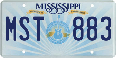 MS license plate MST883