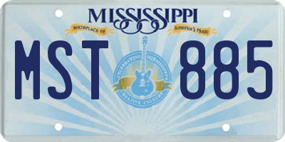 MS license plate MST885