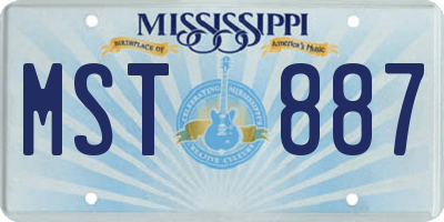 MS license plate MST887