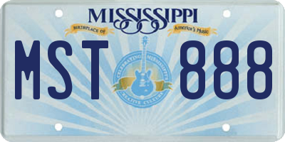 MS license plate MST888
