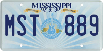 MS license plate MST889